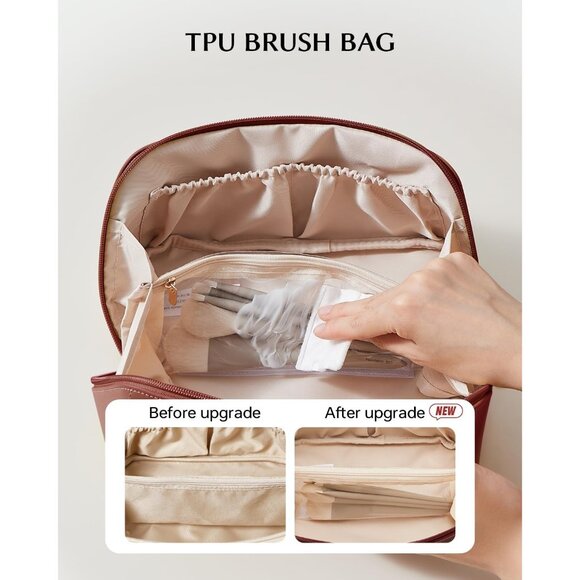 Women AK Red Large Capacity Cosmetic Travel Makeup Waterproof Portable Bag - Picture 3 of 5